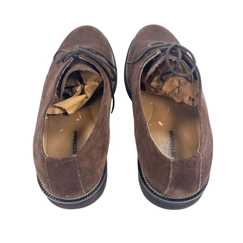 Bostonian Brown Suede Loafer Shoes Mens 10 M Casual Office Lace up Tie‎ Preppy - Picture 6 of 11